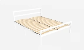 Кровать Наргиз Металл, 120х190 мм, Белый муар, Белый муар