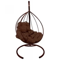 Подвесное кресло M-GROUP капля без ротанга коричневое, коричневая подушка