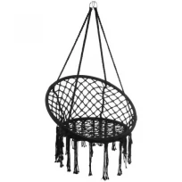 Гамак-кресло подвесное плетёное 60x80 см, цвет чёрный