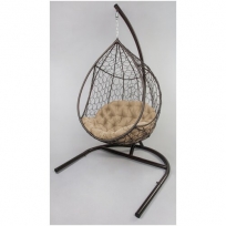 Кресло подвесное ветар с опорой (цвет: коричневый/бордовый)