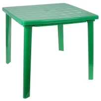 Стол квадратный, размер 80x80x74 см, цвет зелёный