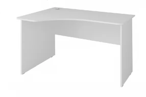 Стол компьютерный Алешка угловой (правый) ЛДСП, Белый с тиснением, Белый