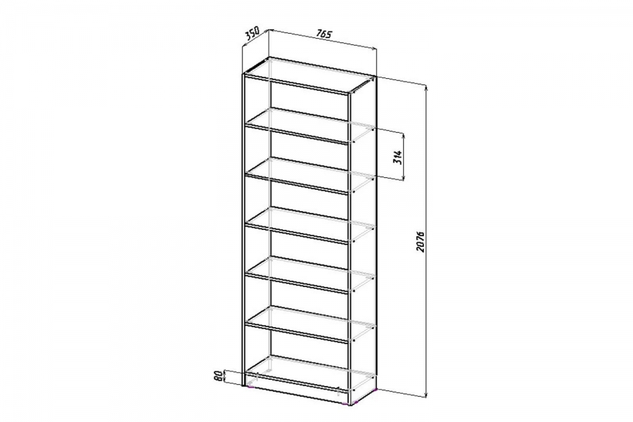 Стеллаж для книг размеры чертежи
