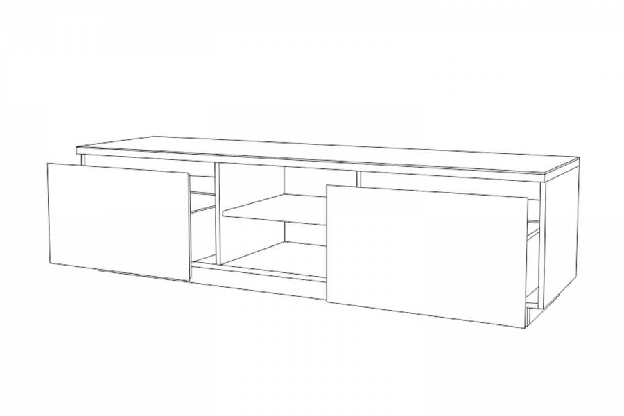 Чертеж тумбы под телевизор